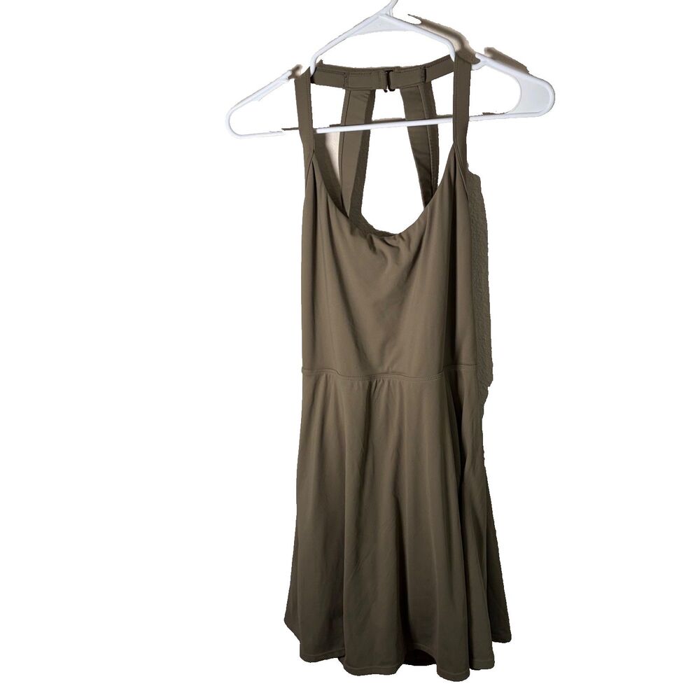 Halara Dress Women's Large Green Olive Athletic Lined Active Skort Strappy